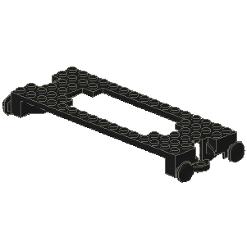 Деталь LEGO 4178 Train Base 6 x 16 Cutout - Black