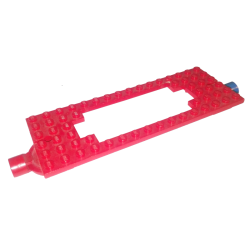 Train Base 6 x 16 Cutout and Holes with Magnets - Red