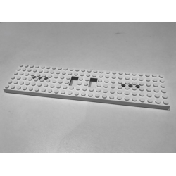 Train Base 6 x 24 with 3 Round Holes Each End - White