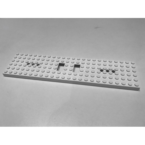 Деталь LEGO 6584a Train Base 6 x 24 with 3 Round Holes Each End - White