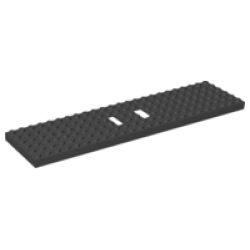 Train Base 6 x 24 with 3 Round Holes Each End - Black