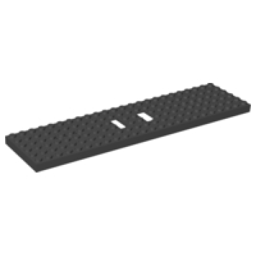 Деталь LEGO 6584a Train Base 6 x 24 with 3 Round Holes Each End - Black