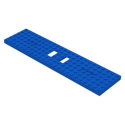 Train Base 6 x 24 with 3 Round Holes Each End - Blue