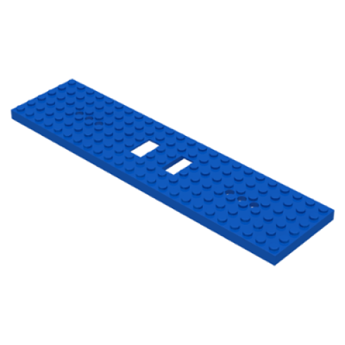 Деталь LEGO 6584a Train Base 6 x 24 with 3 Round Holes Each End - Blue