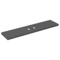Train Base 6 x 28 with 3 Round Holes Each End and 1 x 2 Cutouts - Dark Bluish Gray