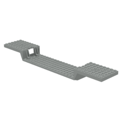 Train Base 6 x 34 Split-Level with Bottom Tubes (Undetermined Type) - Light Gray