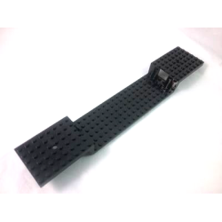 Train Base 6 x 34 Split-Level with Bottom Tubes and Hole at Each End - Black