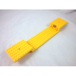 Train Base 6 x 34 Split-Level with Bottom Tubes and Hole at Each End - Yellow