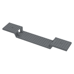 Train Base 6 x 34 Split-Level without Bottom Tubes - Dark Bluish Gray