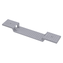 Train Base 6 x 34 Split-Level without Bottom Tubes - Light Bluish Gray