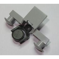 Train Buffer Beam with Black Train Coupling and Black Magnet Cylindrical (4022 / 2920 / 73092) - Light Bluish Gray