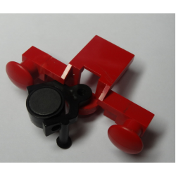 Train Buffer Beam with Black Train Coupling with Pin and Black Magnet Cylindrical (4022 / 4023 / 73092) - Red
