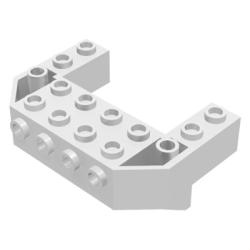 Train Front Sloping Base with 4 Studs - White