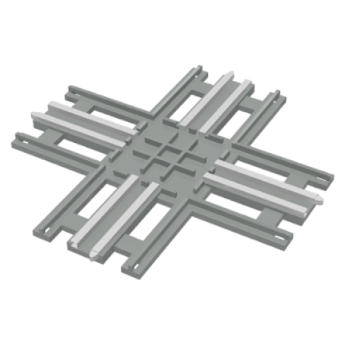 Деталь LEGO 3232 Train, Track 12V Crossing - Light Gray
