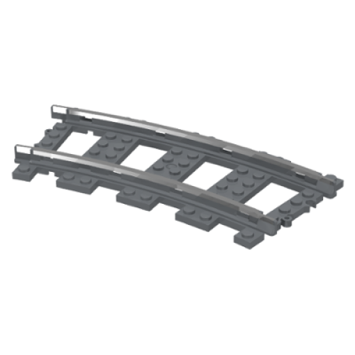 Деталь LEGO 2867c01 Train, Track 9V Curve - Dark Bluish Gray
