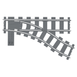 Train, Track 9V Switch Point Right - Dark Bluish Gray Train, Track 9V Switch Point Right - Dark Bluish Gray