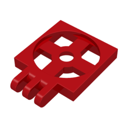 Turntable 2 x 2 Plate with Hinge with 3 Fingers, Base - Red Turntable 2 x 2 Plate with Hinge with 3 Fingers, Base - Red