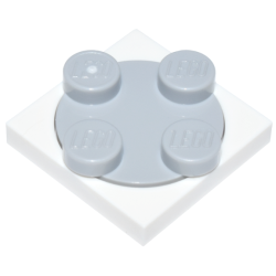 Turntable 2 x 2 Plate with Light Bluish Gray Top (3680 / 3679) - White Turntable 2 x 2 Plate with Light Bluish Gray Top (3680 / 3679) - White