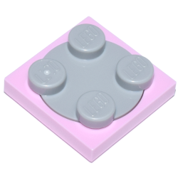 Turntable 2 x 2 Plate with Light Bluish Gray Top (3680 / 3679) - Bright Pink Turntable 2 x 2 Plate with Light Bluish Gray Top (3680 / 3679) - Bright Pink