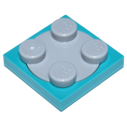 Turntable 2 x 2 Plate with Light Bluish Gray Top (3680 / 3679) - Dark Turquoise Turntable 2 x 2 Plate with Light Bluish Gray Top (3680 / 3679) - Dark Turquoise