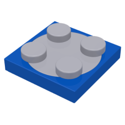 Turntable 2 x 2 Plate with Light Bluish Gray Top (3680 / 3679) - Blue Turntable 2 x 2 Plate with Light Bluish Gray Top (3680 / 3679) - Blue