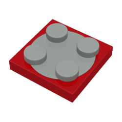 Turntable 2 x 2 Plate with Light Gray Top (3680 / 3679) - Red Turntable 2 x 2 Plate with Light Gray Top (3680 / 3679) - Red