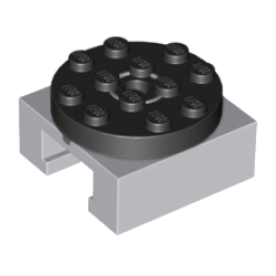 Turntable 4 x 4 Locking Grooved Base with Black Top (30516 / 30658) - Light Bluish Gray Turntable 4 x 4 Locking Grooved Base with Black Top (30516 / 30658) - Light Bluish Gray