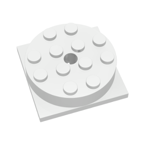 Деталь LEGO 3403c01 Turntable 4 x 4 Square Base with (Same Color) Top (3403 / 3404) - White