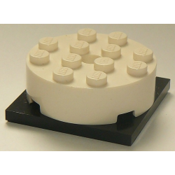 Turntable 4 x 4 x 1 1/3 with Black Square Base, Locking (87081 / 61485) - White Turntable 4 x 4 x 1 1/3 with Black Square Base, Locking (87081 / 61485) - White