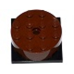 Turntable 4 x 4 x 1 1/3 with Black Square Base, Locking (87081 / 61485) - Reddish Brown Turntable 4 x 4 x 1 1/3 with Black Square Base, Locking (87081 / 61485) - Reddish Brown