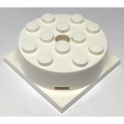 Turntable 4 x 4 x 1 1/3 with White Square Base, Locking (87081 / 61485) - White Turntable 4 x 4 x 1 1/3 with White Square Base, Locking (87081 / 61485) - White