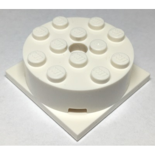 Деталь LEGO 87081c02 Turntable 4 x 4 x 1 1/3 with White Square Base, Locking (87081 / 61485) - White