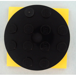 Turntable 4 x 4 x 1 1/3 with Yellow Square Base, Locking (87081 / 61485) - Black Turntable 4 x 4 x 1 1/3 with Yellow Square Base, Locking (87081 / 61485) - Black