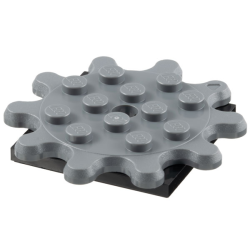 Turntable 4 x 4 x 2/3 Gear 10 Tooth with Black Square Base, Free-Spinning (35443 / 61485) - Dark Bluish Gray Turntable 4 x 4 x 2/3 Gear 10 Tooth with Black Square Base, Free-Spinning (35443 / 61485) - Dark Bluish Gray
