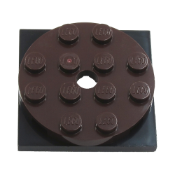 Turntable 4 x 4 x 2/3 with Black Square Base, Free-Spinning (60474 / 61485) - Dark Brown Turntable 4 x 4 x 2/3 with Black Square Base, Free-Spinning (60474 / 61485) - Dark Brown