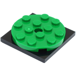 Turntable 4 x 4 x 2/3 with Black Square Base, Free-Spinning (60474 / 61485) - Green Turntable 4 x 4 x 2/3 with Black Square Base, Free-Spinning (60474 / 61485) - Green