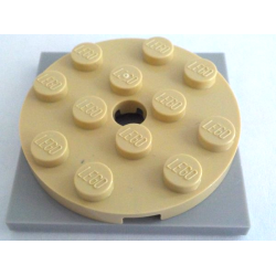 Turntable 4 x 4 x 2/3 with Light Bluish Gray Square Base, Free-Spinning (60474 / 61485) - Tan Turntable 4 x 4 x 2/3 with Light Bluish Gray Square Base, Free-Spinning (60474 / 61485) - Tan
