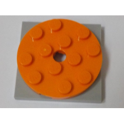 Turntable 4 x 4 x 2/3 with Light Bluish Gray Square Base, Free-Spinning (60474 / 61485) - Orange Turntable 4 x 4 x 2/3 with Light Bluish Gray Square Base, Free-Spinning (60474 / 61485) - Orange
