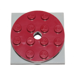 Turntable 4 x 4 x 2/3 with Light Bluish Gray Square Base, Free-Spinning (60474 / 61485) - Dark Red Turntable 4 x 4 x 2/3 with Light Bluish Gray Square Base, Free-Spinning (60474 / 61485) - Dark Red
