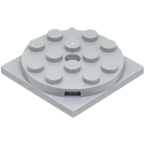 Деталь LEGO 60474c02 Turntable 4 x 4 x 2/3 with Light Bluish Gray Square Base, Free-Spinning (60474 / 61485) - Light Bluish Gray