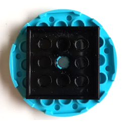 Turntable 6 x 6 x 2/3 with Black Square Base, Free-Spinning (11213 / 61485) - Medium Azure Turntable 6 x 6 x 2/3 with Black Square Base, Free-Spinning (11213 / 61485) - Medium Azure