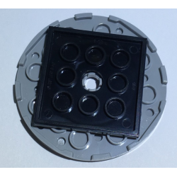 Turntable 6 x 6 x 2/3 with Black Square Base, Free-Spinning (11213 / 61485) - Light Bluish Gray Turntable 6 x 6 x 2/3 with Black Square Base, Free-Spinning (11213 / 61485) - Light Bluish Gray