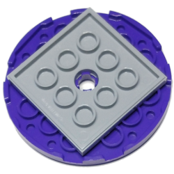 Turntable 6 x 6 x 2/3 with Light Bluish Gray Square Base, Free-Spinning (11213 / 61485) - Dark Purple Turntable 6 x 6 x 2/3 with Light Bluish Gray Square Base, Free-Spinning (11213 / 61485) - Dark Purple