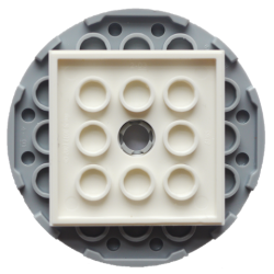 Turntable 6 x 6 x 2/3 with White Square Base, Free-Spinning (11213 / 61485) - Light Bluish Gray Turntable 6 x 6 x 2/3 with White Square Base, Free-Spinning (11213 / 61485) - Light Bluish Gray