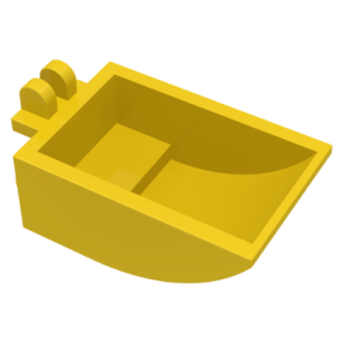 Деталь LEGO 4626 Vehicle, Digger Bucket 2 x 3 Curved Bottom, Hollow, with 2 Fingers Hinge - Yellow