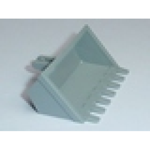 Деталь LEGO 30394 Vehicle, Digger Bucket 7 Teeth 3 x 6 with Locking 2 Finger Hinge - Light Bluish Gray