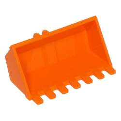 Vehicle, Digger Bucket 7 Teeth 3 x 6, Rise Inside with Locking 2 Finger Hinge - Orange
