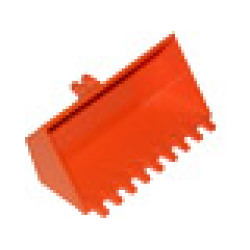 Vehicle, Digger Bucket 9 Teeth 4 x 8, Flat Inside with Locking 2 Finger Hinge - Orange