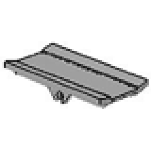 Деталь LEGO 2440 Vehicle, Spoiler / Plow Blade 6 x 3 with Hinge - Light Gray