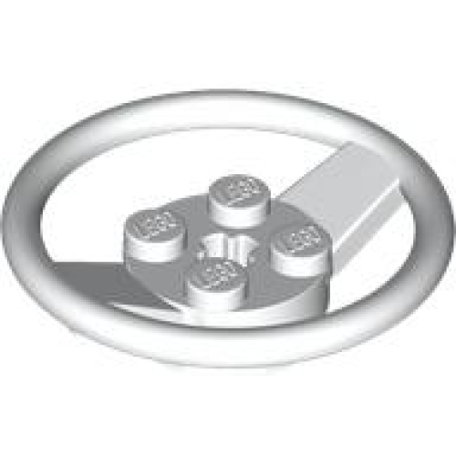 Деталь LEGO 67811 Vehicle, Steering Wheel with 2 x 2 Center and Axle Hole - White